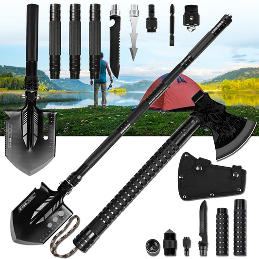 Multipurpose Shovel Axe Set Outdoor Survival Camping Garden